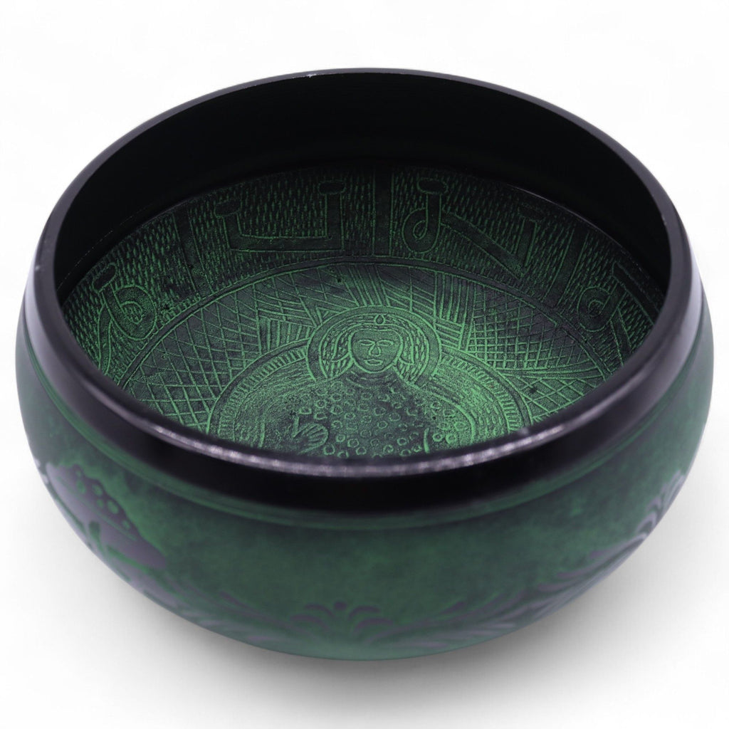 Extra Loud Mushroom Singing Bowl – Moss Green (23cm)