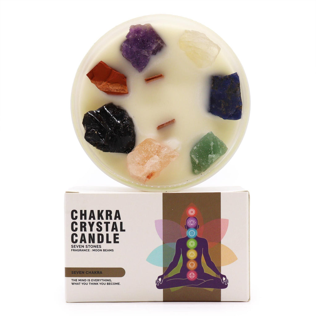 Large Chakra Crystal Candles – Seven Chakra
