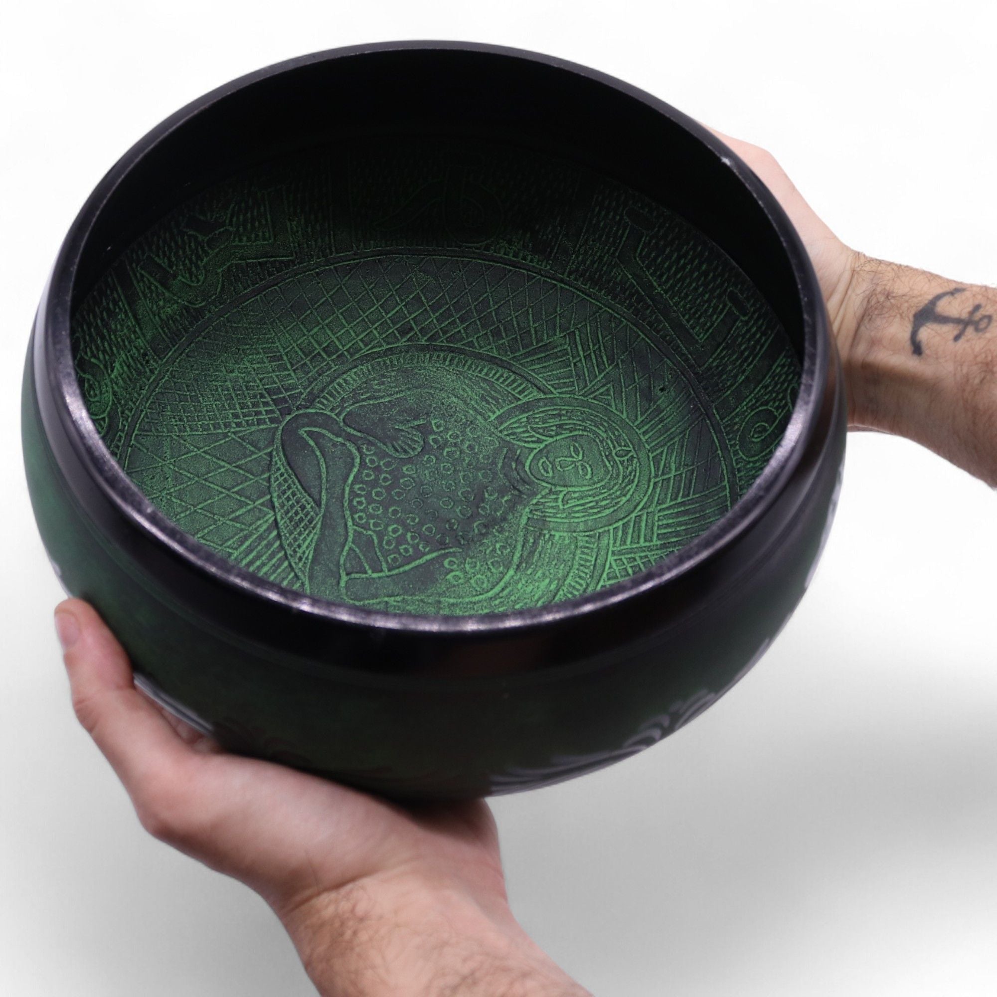 Extra Loud Mushroom Singing Bowl – Moss Green (23cm)