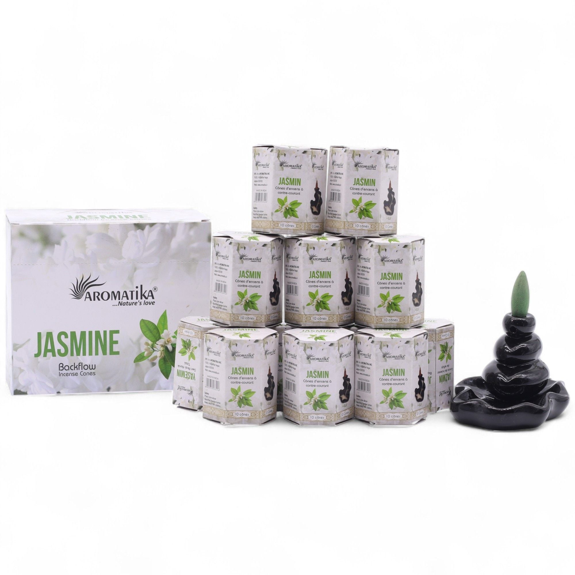 Pack of 10 Masala Backflow Incense - Jasmine