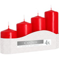 Set of 4 Pillar Candles 50mm – Red