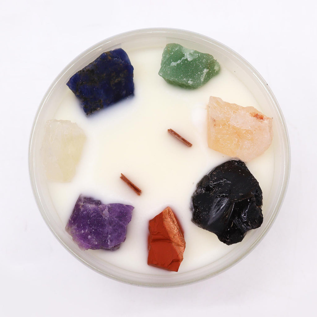 Large Chakra Crystal Candles – Seven Chakra