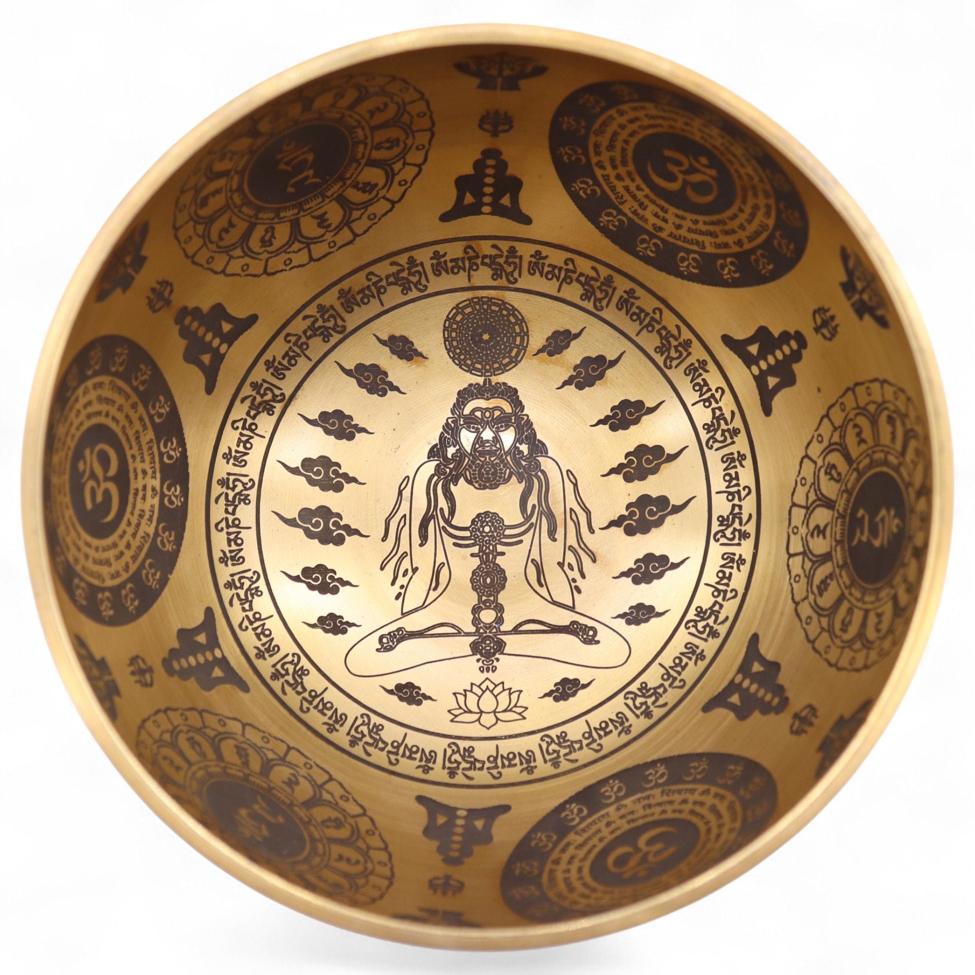 Pure Brass Etched Yogi - Set of 4 - Approx 3.85kg