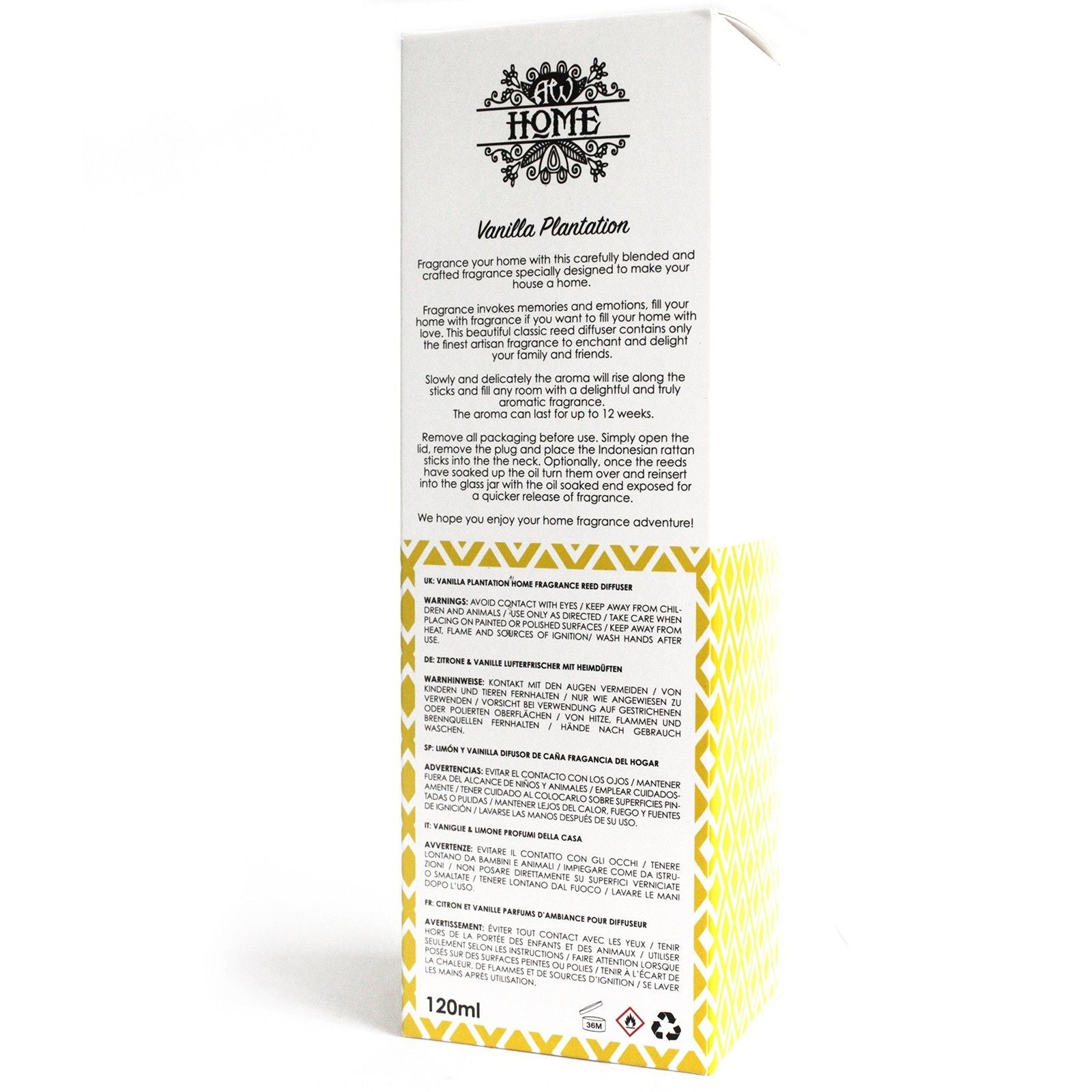 120ml Reed Diffuser – Vanilla Plantation
