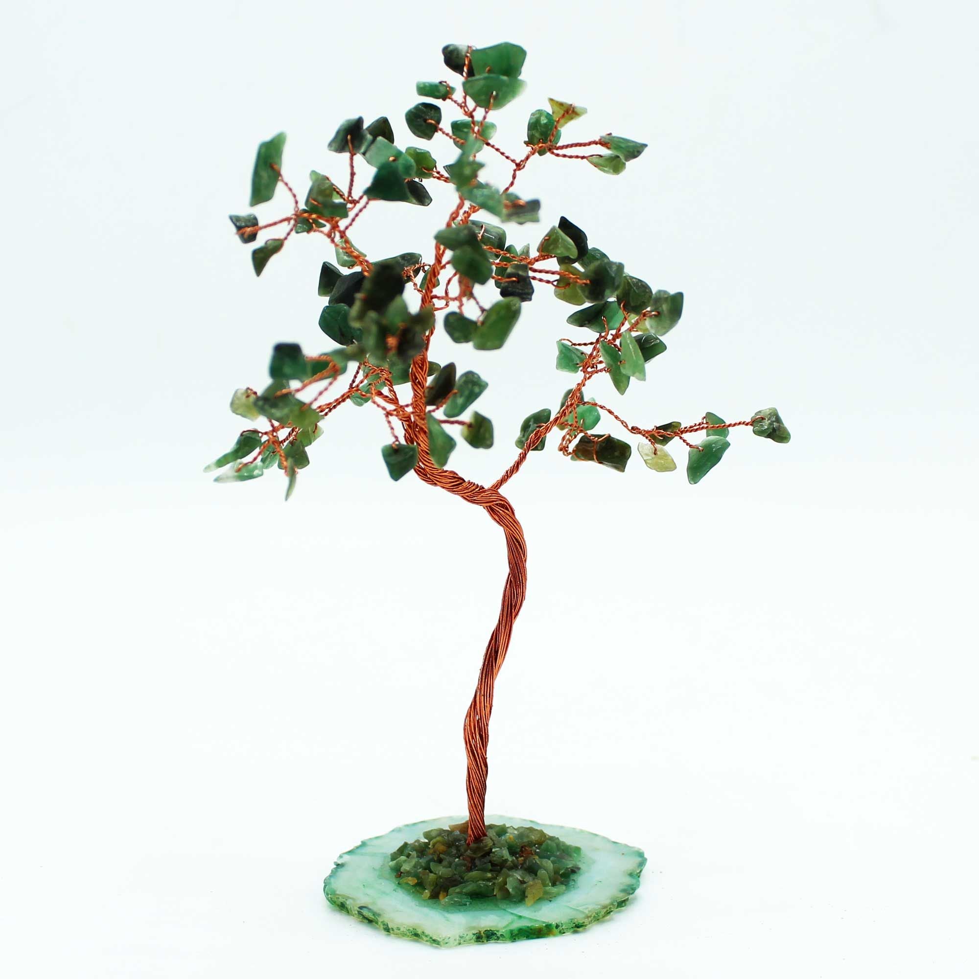 Large Gemstone Tree – Green Aventurine on Green Agate Base (100 stones)