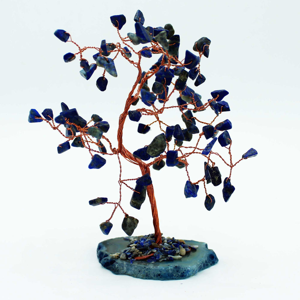 Large Gemstone Tree – Sodalite on Blue Agate Base (100 stones)