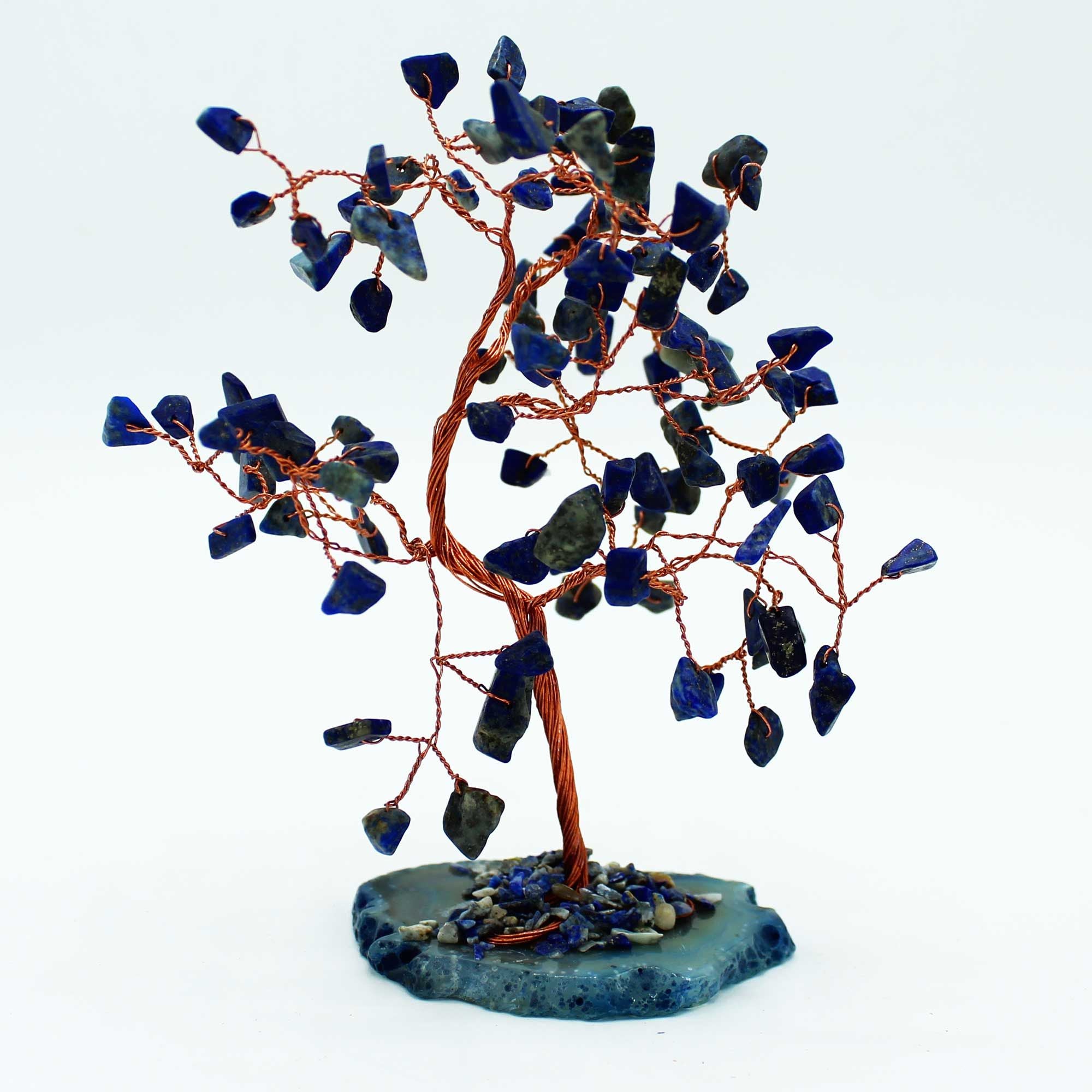 Large Gemstone Tree – Sodalite on Blue Agate Base (100 stones)