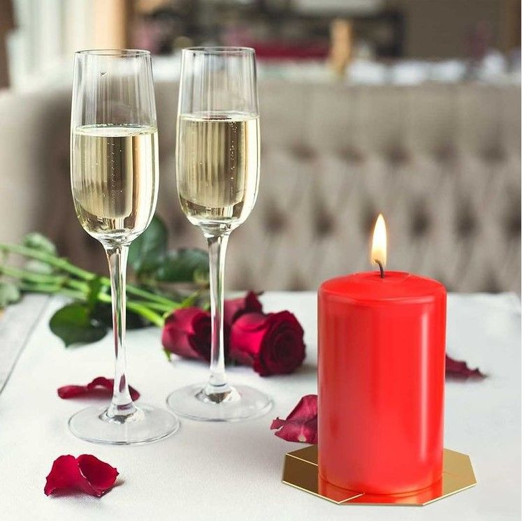 Set of 4 Pillar Candles 50mm – Red