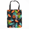 Classic Tote Zipper Bag – Dark Tropical Motif 40x34cm