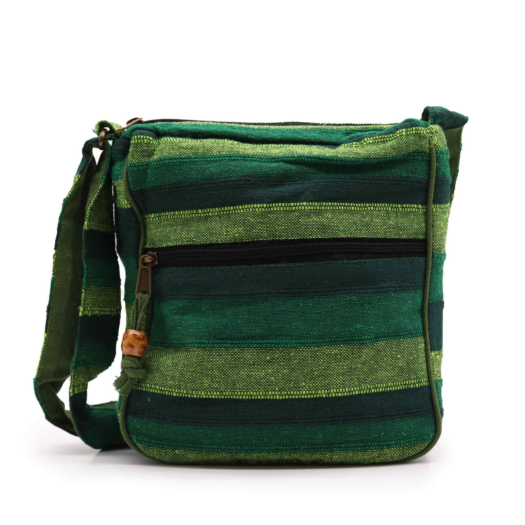 Large Nepal Sling Bag (Adjustable Strap) – Forest Green