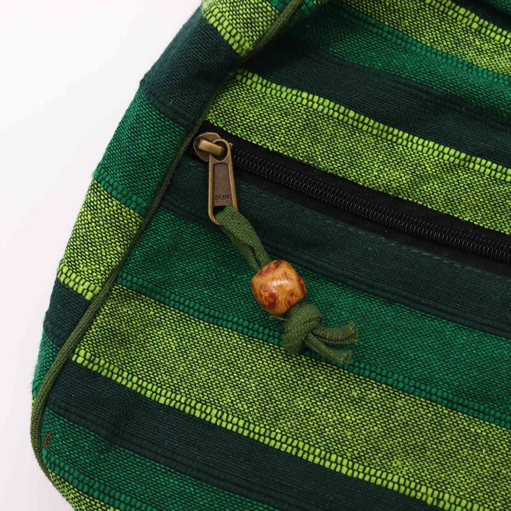 Large Nepal Sling Bag (Adjustable Strap) – Forest Green