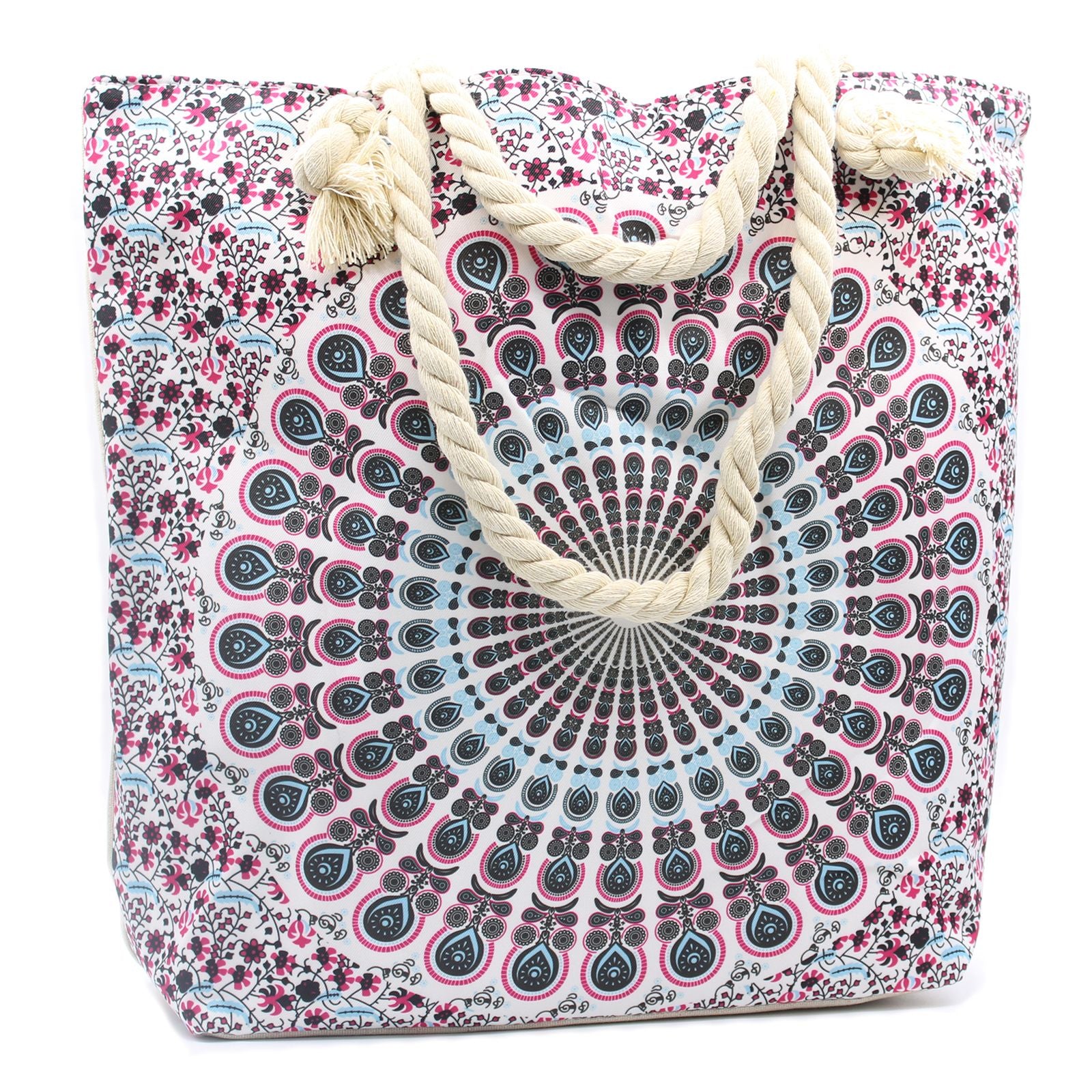 Rope Handle Mandala Bag – Electric Blue