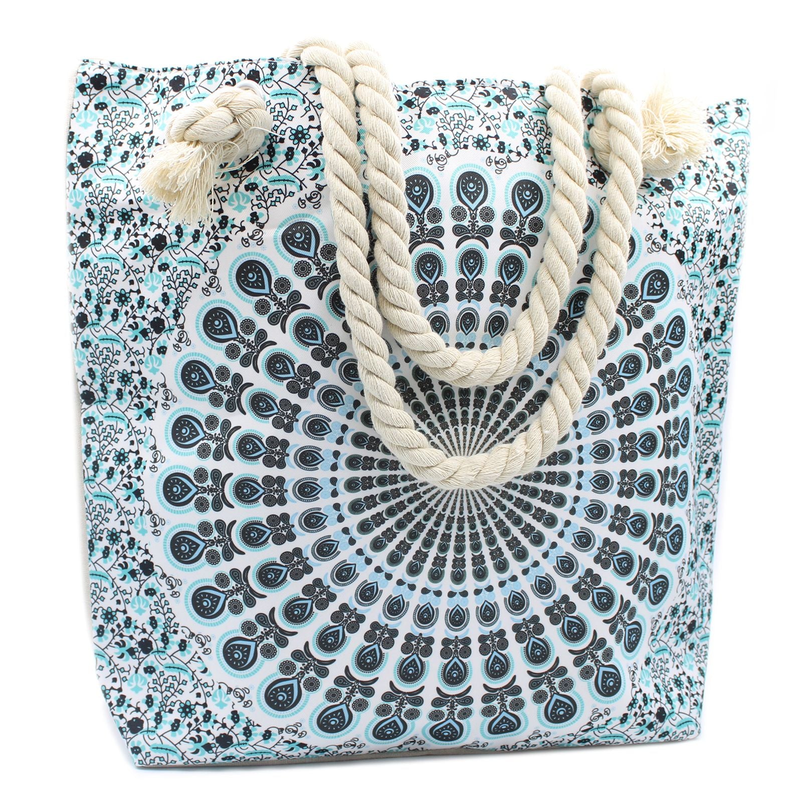 Rope Handle Mandala Bag – Sky Blue