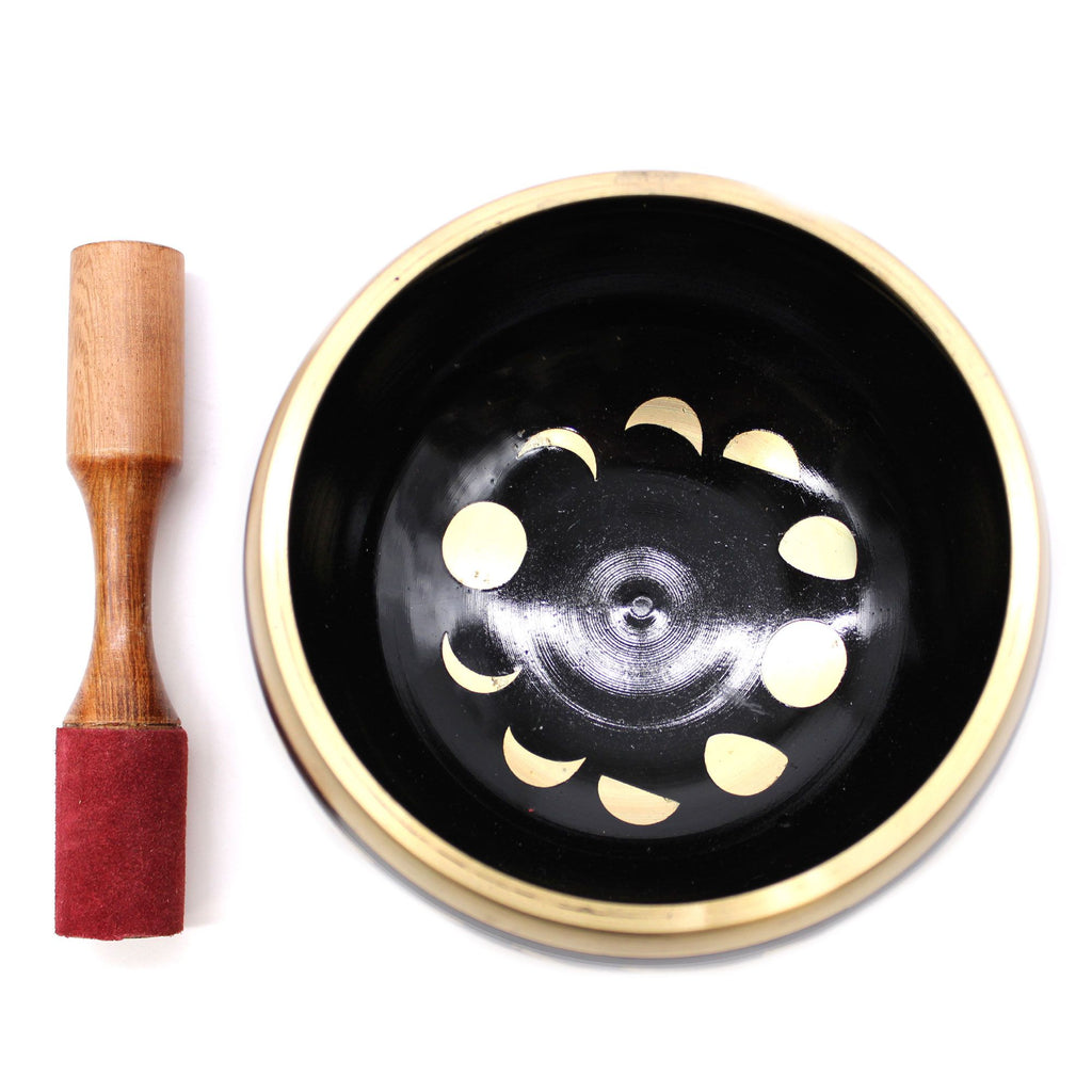 Large Moon Phase Singing Bowl Set – Black (14cm)