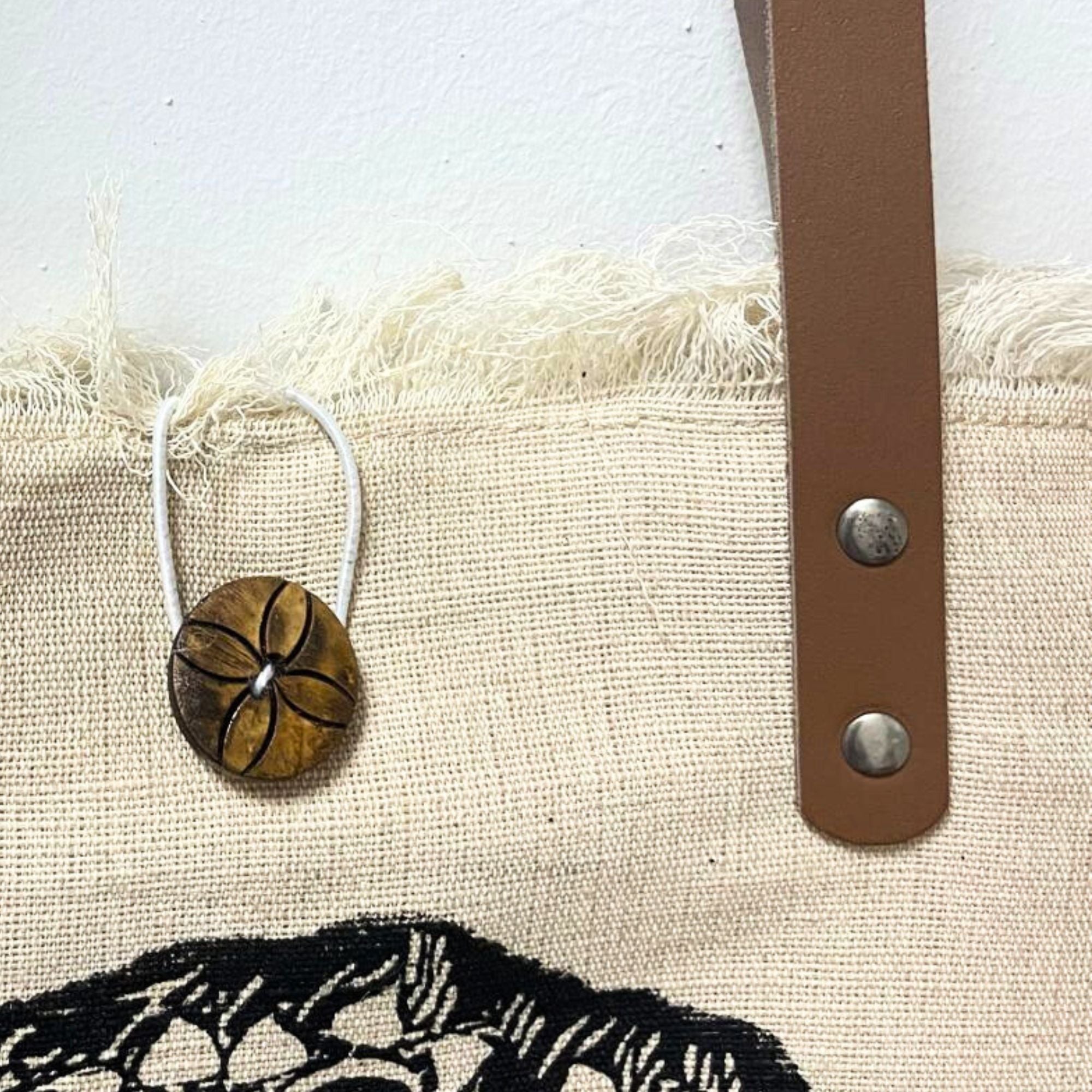 Natural Tote Bag Leather Handle – Mandala
